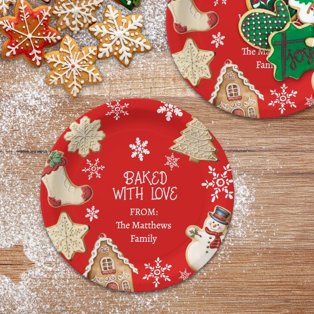 Prato De Papel Cute Christmas Cookie Sweet Treat Gift Plate (Criador carregado)