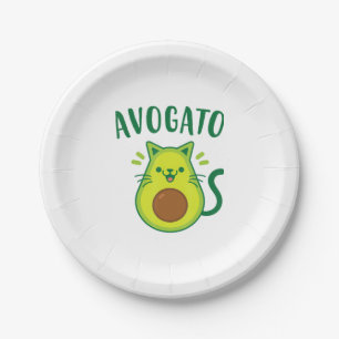Prato De Papel Cute Cinco de Mayo Avogato Avocado Cat Funny Avoca