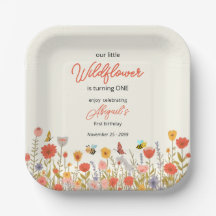 Cute Colorful Little Wildflower Bee's 1st Birthday