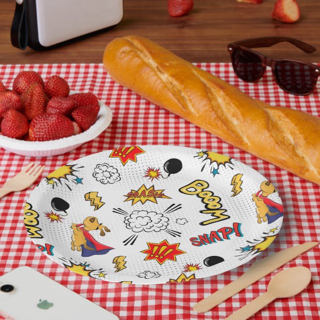 Prato De Papel Cute Comic Pattern  (Piquenique)