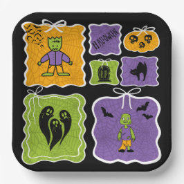 Prato De Papel Cute Frankenstein Coquette Halloween