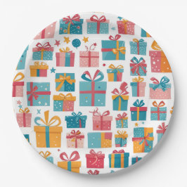 Prato De Papel Cute Gifts in Bags and Boxes with Ribbons Pattern