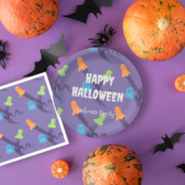 Prato De Papel Cute Halloween personalizável