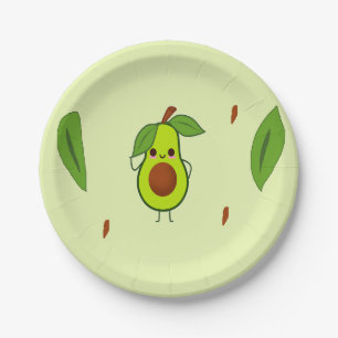 Prato De Papel Cute kawaii avocado