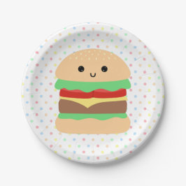 Prato De Papel Cute Kawaii Hamburger