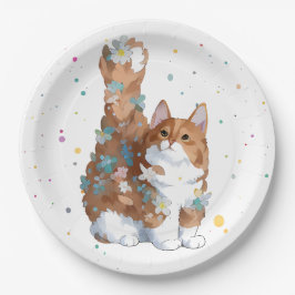 Prato De Papel Cute Kitty Cat Pet Animal 