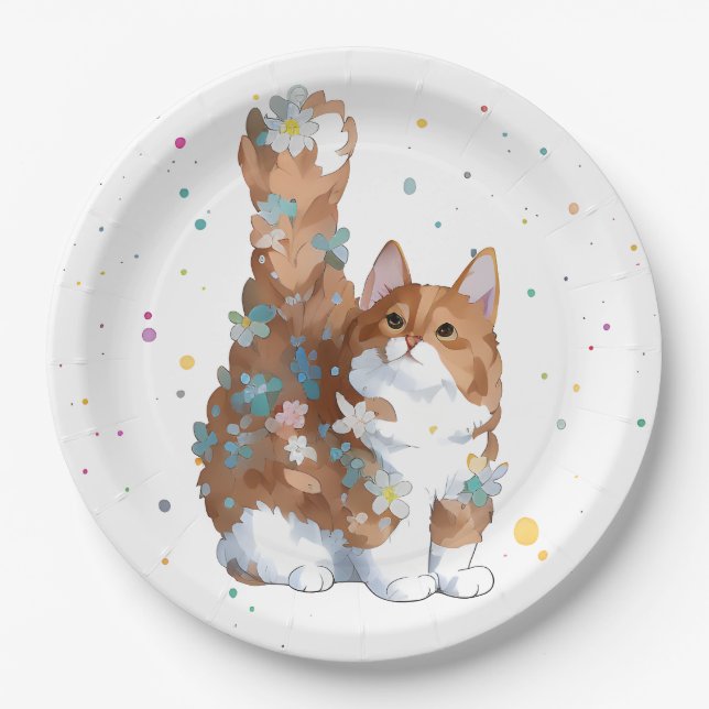 Prato De Papel Cute Kitty Cat Pet Animal  (Frente)