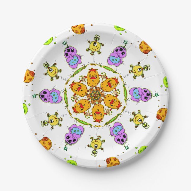 Prato De Papel cute monster paper plates (Frente)