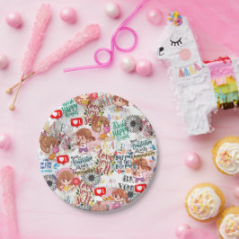 Prato De Papel Cute Motivacional – Citação Positiva Kawaii