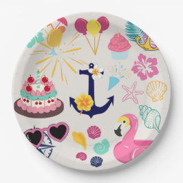 Prato De Papel Cute Nautical Birthday