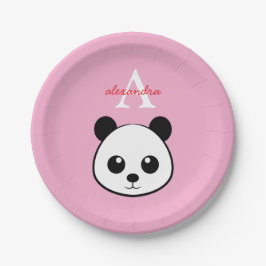 Prato De Papel Cute Panda Bear Paper Plates – Personalized