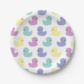Prato De Papel Cute Rubber Duck Gender Neutral Baby Shower