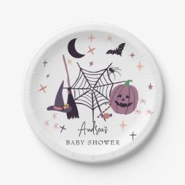 Prato De Papel Cute Spooky | Chá de fraldas de Halloween