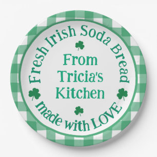 Prato De Papel Da cozinha NAME com Amor Verde Irlandês Xadrez R