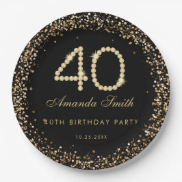 Prato de Papel da Festa de Aniversário de 40 anos