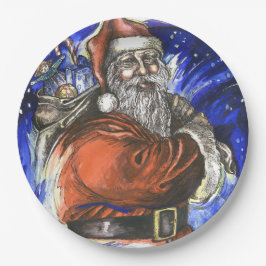 Prato De Papel Da "Xmas feliz", placas de papel 9" x 9"