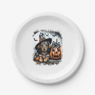 Prato De Papel Dachshund Dog Halloween
