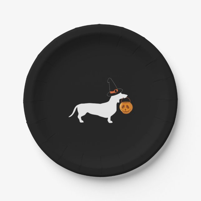 Prato De Papel (Dachshund Halloween) (Frente)
