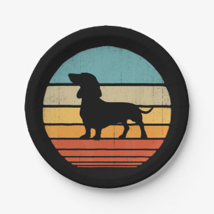 Prato De Papel Dachshund Silhouette 60s 70s Dog Lover
