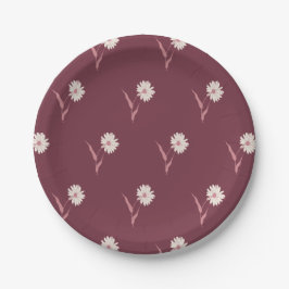 Prato De Papel Dainty Scattered Aster Botanical | Deep Burgundy