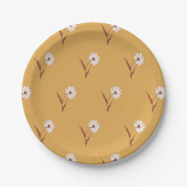 Prato De Papel Dainty Scattered Aster Botanical | Muted Mustard