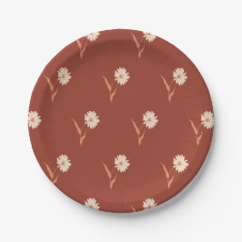 Prato De Papel Dainty Scattered Aster Botanical | Rust Red