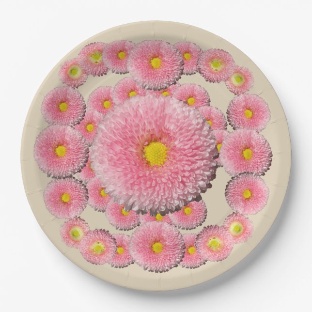 Prato De Papel Daisy Floral Custom Paper Plates 9 in (Frente)