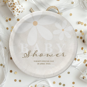 Prato De Papel Daisy Garden Chá de fraldas Sexo Neutro