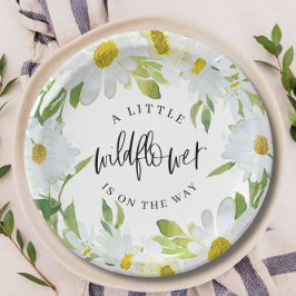 Prato De Papel Daisy Wildflower Chá de fraldas Verão floral