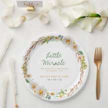 Daisy Wreath Little Miracle Chá de fraldas Scripti