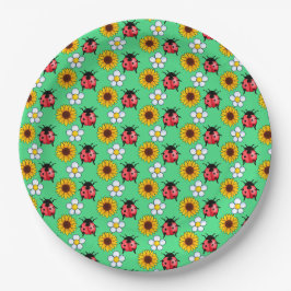 Prato De Papel Damasco Vermelho E Preto Com Flores