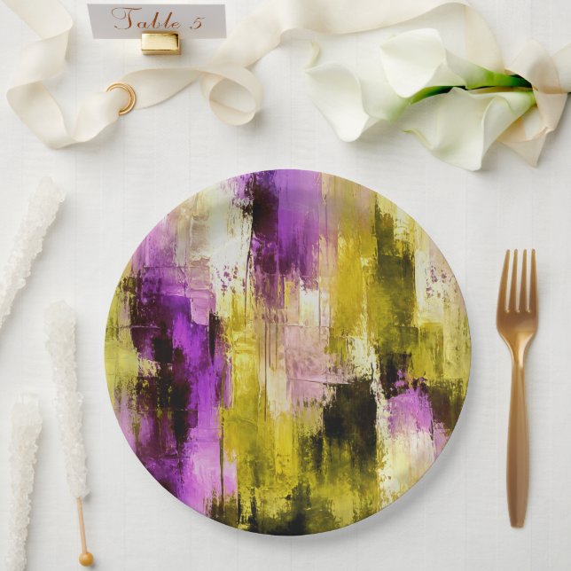 Prato De Papel Dançando Através de Violeta Expressivo Moderno Abs (Casamento)