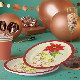 Prato De Papel Dançando Bebês Anjos Plantações de Natal