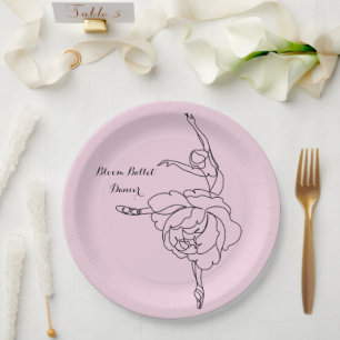 Prato De Papel Dançarino De Balé Bloom Com Toque Floral Personali