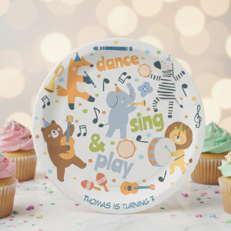 Prato De Papel Dance sing and play kids birthday