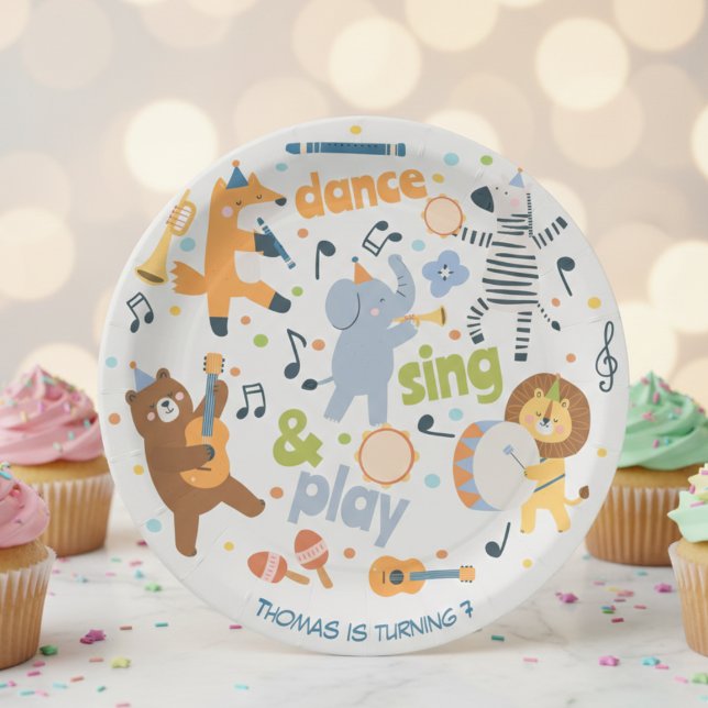 Prato De Papel Dance sing and play kids birthday (Criador carregado)