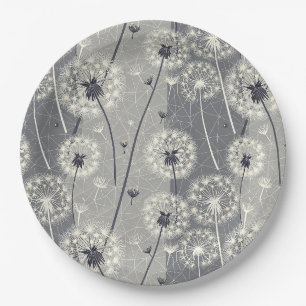 Prato De Papel Dandelion monocromático moderno