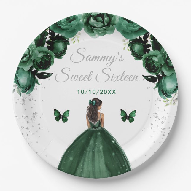 Prato De Papel Dark Green Skin Princess Sweet (Frente)