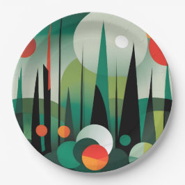 Prato De Papel Dawn da floresta geométrica