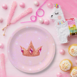 Prato de Papel de Aniversário da Menina Princesa R