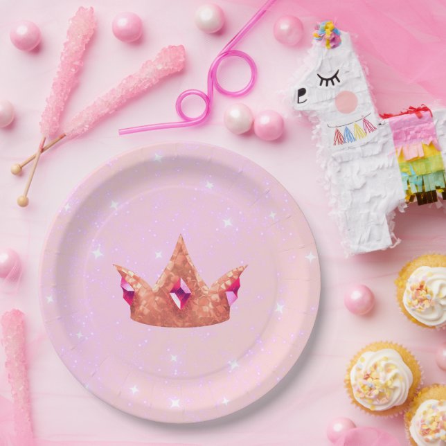 Prato de Papel de Aniversário da Menina Princesa R (Festa)