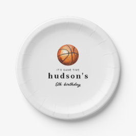 Prato de Papel de Aniversário de Basquetebol