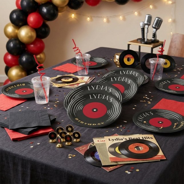 Prato de Papel de Aniversário em Arte Deco de Disc (Criador carregado)
