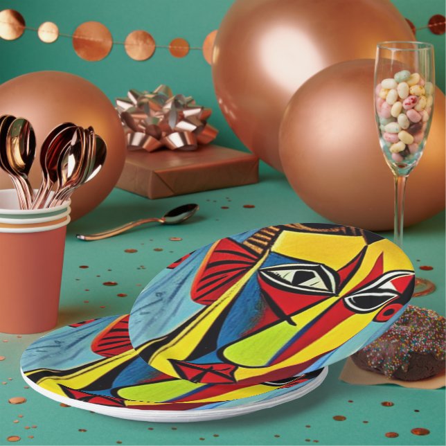 Prato de Papel de Arte Abstrata (Múltiplo)