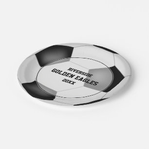 prato de papel de banquete esportivo de futebol pe