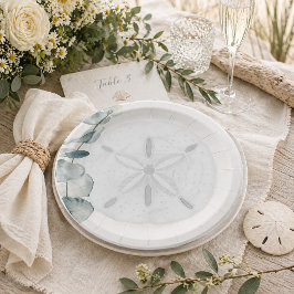 Prato de Papel de Casamento de Dólar de Areia Cost