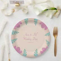 Prato de Papel de Casamento Personalizado