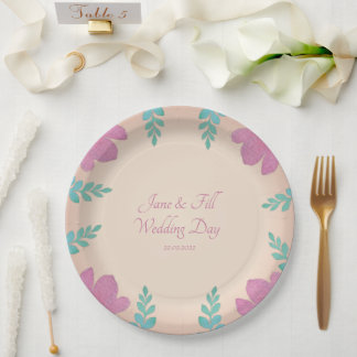 Prato de Papel de Casamento Personalizado