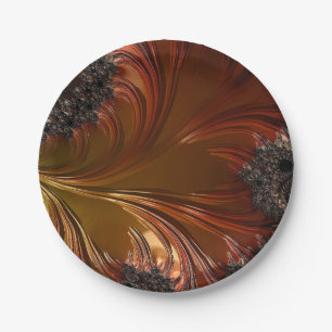 Prato de papel de cobre fractal e plumoso