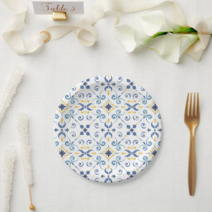 Prato de papel de design mediterrâneo da costa Ama
